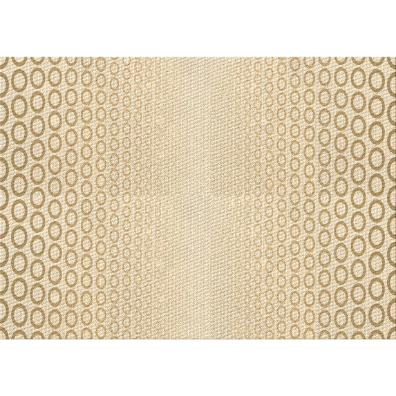 Ahgly Company Machine Washable Indoor Rectangle Transitional Vanilla Gold Area Rugs, 7' x 10'