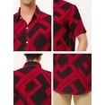 thumbnail image 6 of Lars Amadeus Men's Printed Button Down Short Sleeves Hawaiian Color Block Shirts, 6 of 6