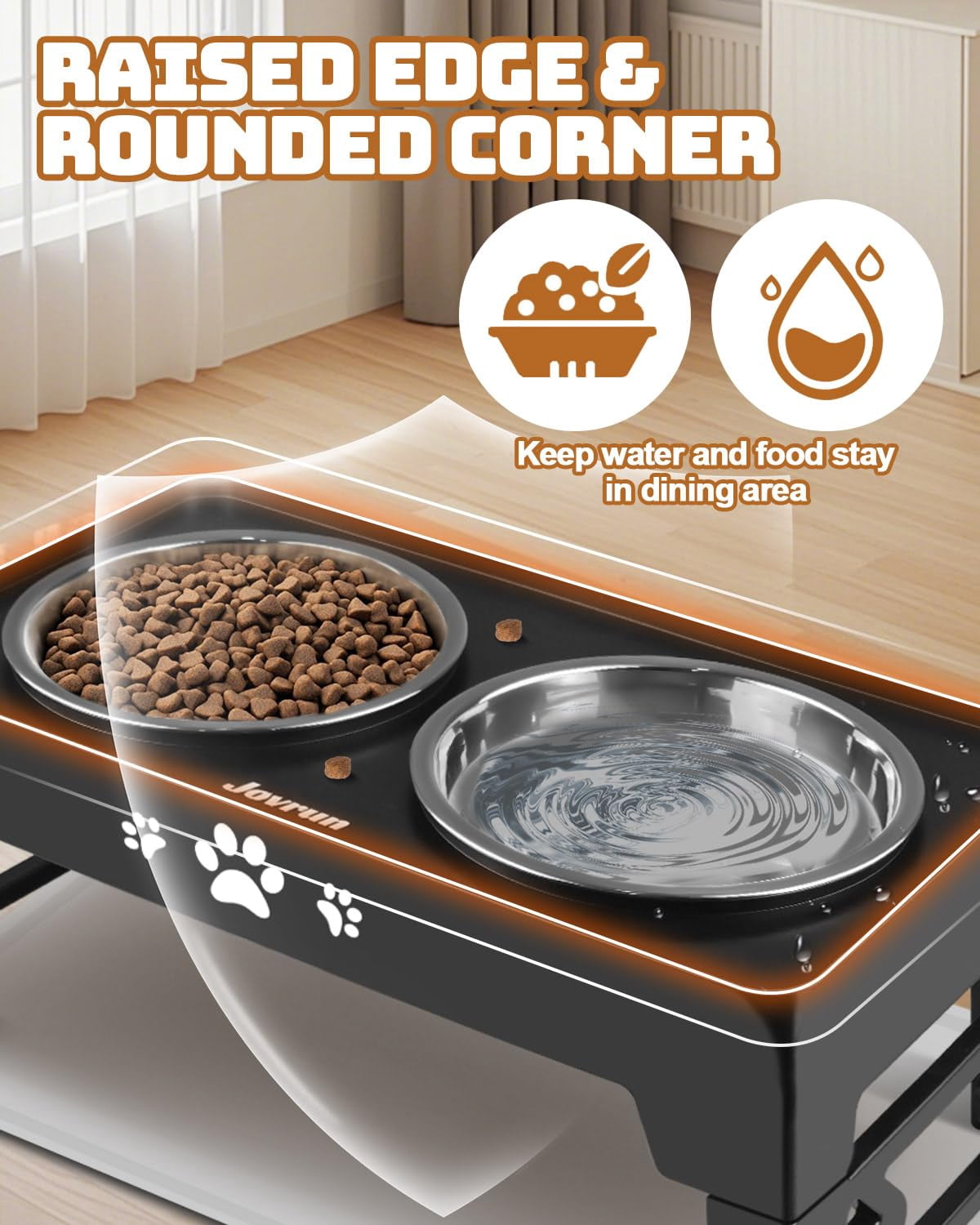 Elevated Dog Bowls for Medium and Large Dogs Adjustable Height Raised Feeder with Non-Slip Base Stainless Steel and Slow Feeder Bowls Durable Pet Feeding Station