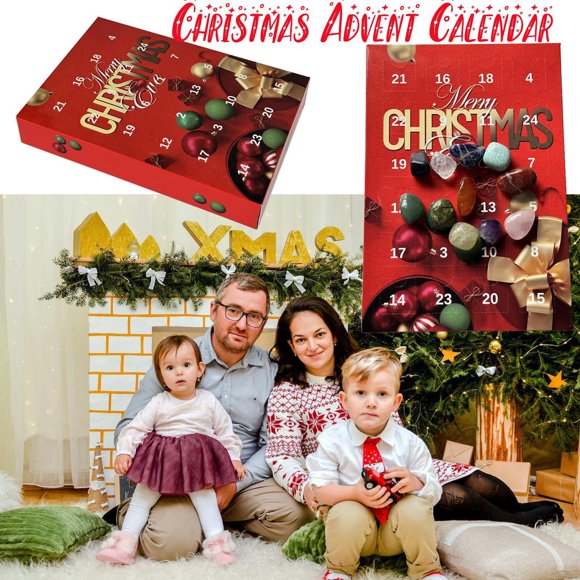 Liquidation, Calendrier de l'Avent de Noël olkpmnmk 24 Pierres Précieuses Cadeaux de Noël pour Enfants Calendrier de l'Avent 2024 Calendrier de l'Avent pour Enfants Ouvert Tous les Jours, Décoration Maison, Accessoires