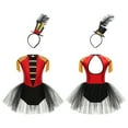 thumbnail image 6 of Yruioon Kids Girls Circus Ringmaster Costume Sleeveless Tassel Leotard Dance Dress Halloween Tutu Red 12, 6 of 7