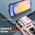 thumbnail image 2 of for Samsung Galaxy A25 5G Case with [2 Pack] HD Screen Protector with Slide Camera Cover, 360° Rotation Ring Kickstand [ Grade] Shockproof Protective Case for Galaxy A25 5G 2024, Rose Gold, 2 of 7
