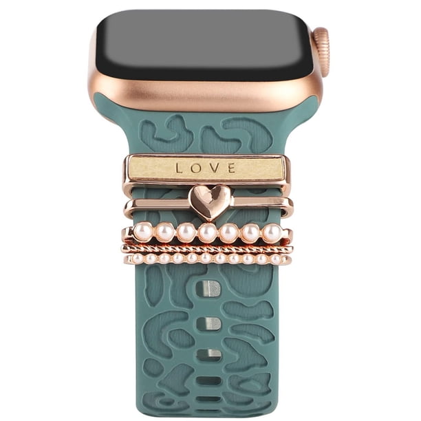 Fiudx Accesorios para Correa de Reloj, Elegante Juego de Anillos Decorativos, Elegantes Hebillas de Diamantes, Material de Acero Inoxidable Duradero, Personaliza Tu Reloj, Regalo Perfecto para Ella,