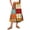 Saffron, variant on Delconic Women’s Patchwork Patterned Maxi Skirt with Elastic Waistband and Tiered Hem for Casual Everyday Wear Orange S