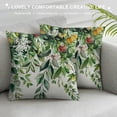 thumbnail image 3 of PRATYUS Floral Spring Pillow Covers Vintage Wild Flowers Decor Sage Green Throw Pillows Leaves Outdoor Farmhouse Wildflower Plant Decorative Cushion for Couch Bed Sofa 12x12in, 3 of 5
