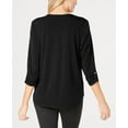 thumbnail image 3 of JM Collection Women's Zipper Trim Top Black Size Petite Small, 3 of 3