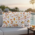 thumbnail image 4 of Orange Leaves Fall Outdoor Waterproof Pillow Covers, Branches Birds Pine Cones Decorative Rectangle Throw Pillowcase Sofa Cushion Sham for Patio/Couch/Chair, 20"x12" 2 Pack, 4 of 8