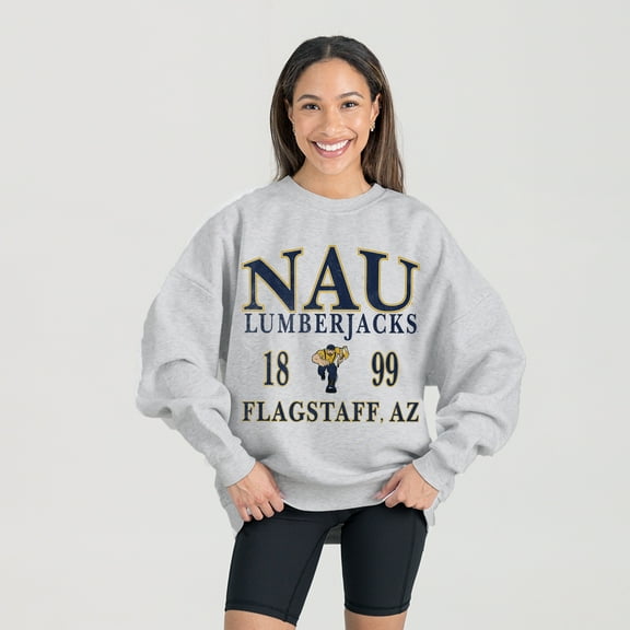 Women's Gameday Couture Ash Northern Arizona Lumberjacks Premium Fleece Pullover Sweatshirt