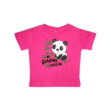 

Inktastic My Grandma Loves Me- cute panda Gift Baby Boy or Baby Girl T-Shirt