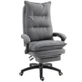 thumbnail image 1 of YYAO 360° Rotating Office Chair, Linen Computer Chair with Retractable Footrest, Gray, 1 of 8