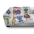 thumbnail image 3 of Funny Soft Flannel Fleece Throw Blanket, Animated Bacteria Aliens Theme Germ Whimsical Cartoon Monsters Humor Faces Graphic, Cozy Plush for Indoor and Outdoor Use, 50" x 60", Multicolor, by Ambesonne, 3 of 6