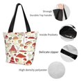 thumbnail image 6 of Easygdp Cartoon Mushrooms Stylish Canvas Handbag Shoulder Tote Bag, Shopping Bag with Zip, Suitable for Buying Groceries, Office, Fitness, 6 of 9