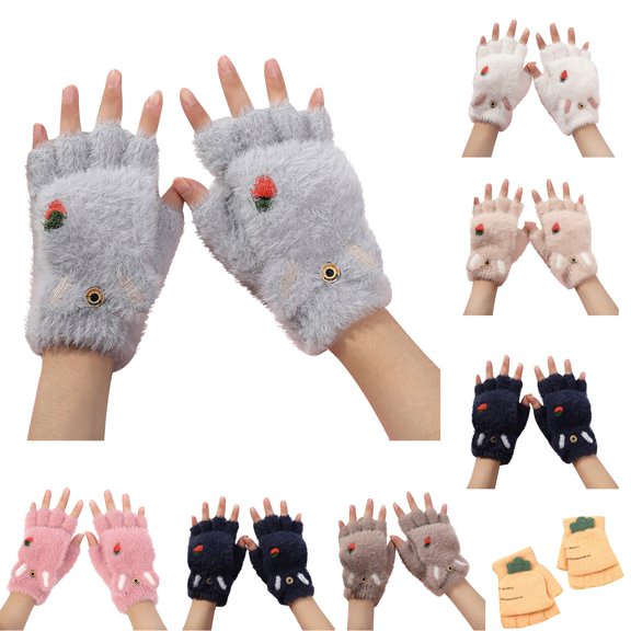 Womens Fashion Winter Outdoor Sport Warm Gloves with Thin Velvet Windproof Cold Protection Ski Cycling Riding Ladies Girls Warm Gloves