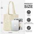 thumbnail image 6 of Gocvo Crochet Tote Bag, Summer Mesh Knitted Bag, Large Aesthetic Shoulder Bag Handbags, Hollow Hobo Bag for Women (Beige), 6 of 6