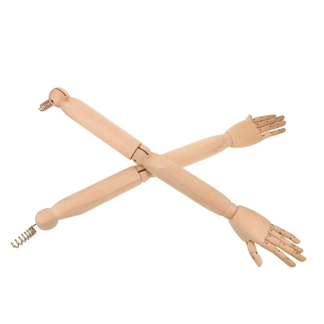 HEATSHAKING Articulated Mannequin Arm Solid Wood Light Brown Flexible Joint Model for Display