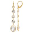 thumbnail image 4 of Auriga Fine Jewelry 14K Yellow Gold Crystal White Topaz Dangle Earrings for Women (L- 2.47 inch, W- 0.44 inch), 4 of 6