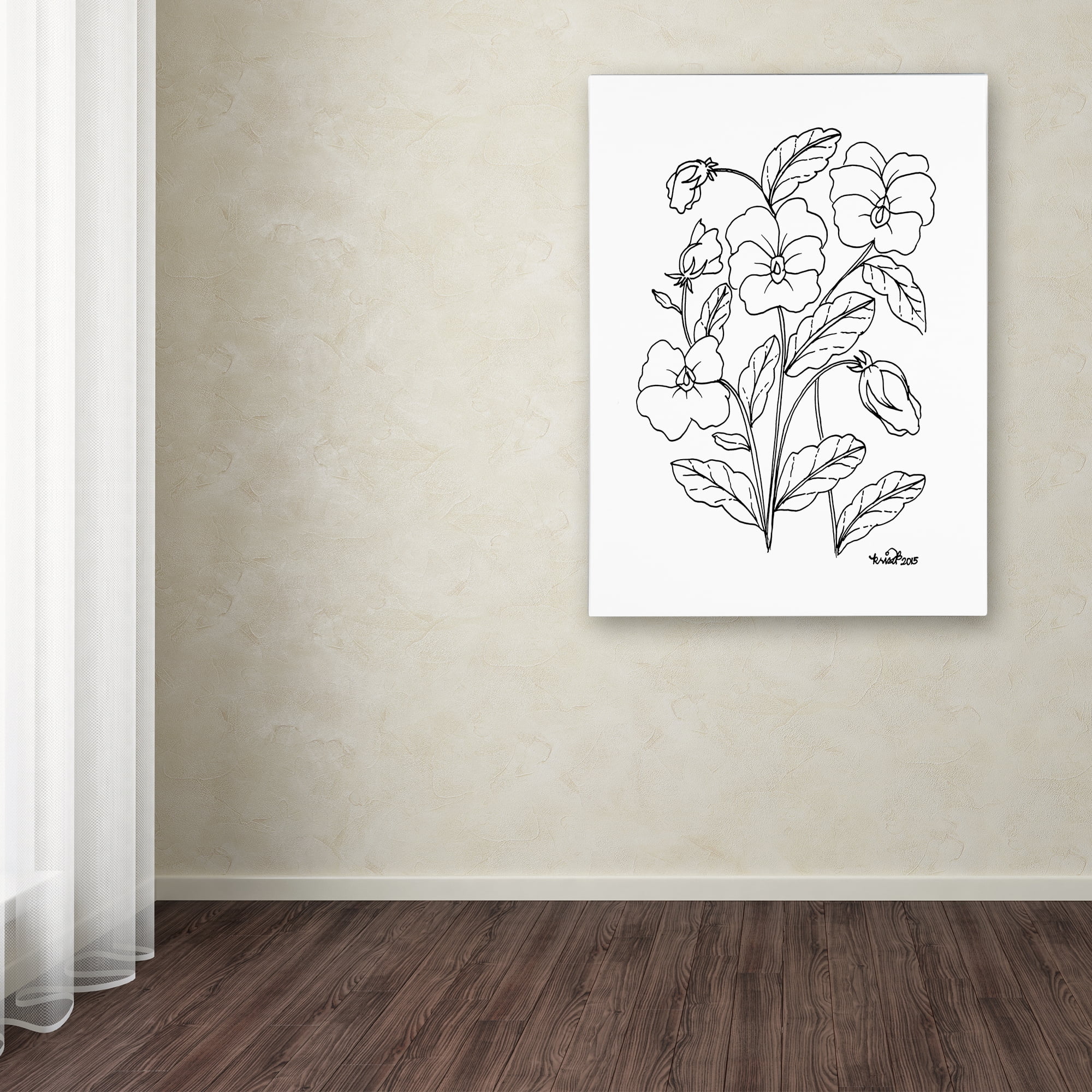"Simple Flower Doodle 3" Canvas Art by KCDoodleArt
