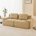 thumbnail image 3 of FFH Loveseat Sofa, 80" Modular Sectional Sofa for Living Room, Corduroy 2-Seater Cloud Couch with Deep Seat, Pearl-like Piping, Tufted Design, No Assembly, Anti-slip Design​ (Camel, 2 Seater), 3 of 13
