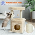 thumbnail image 6 of PAWZ Road 27" Cat Tree for Medium Cats Plush Condo and Scratching Posts, Beige, 6 of 10