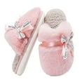 thumbnail image 2 of AURIGATE Close Toe Fuzzy Fluffy House Slippers for Women Cozy Memory Foam Plush Criss Cross Furry Slides Slippers, 2 of 5
