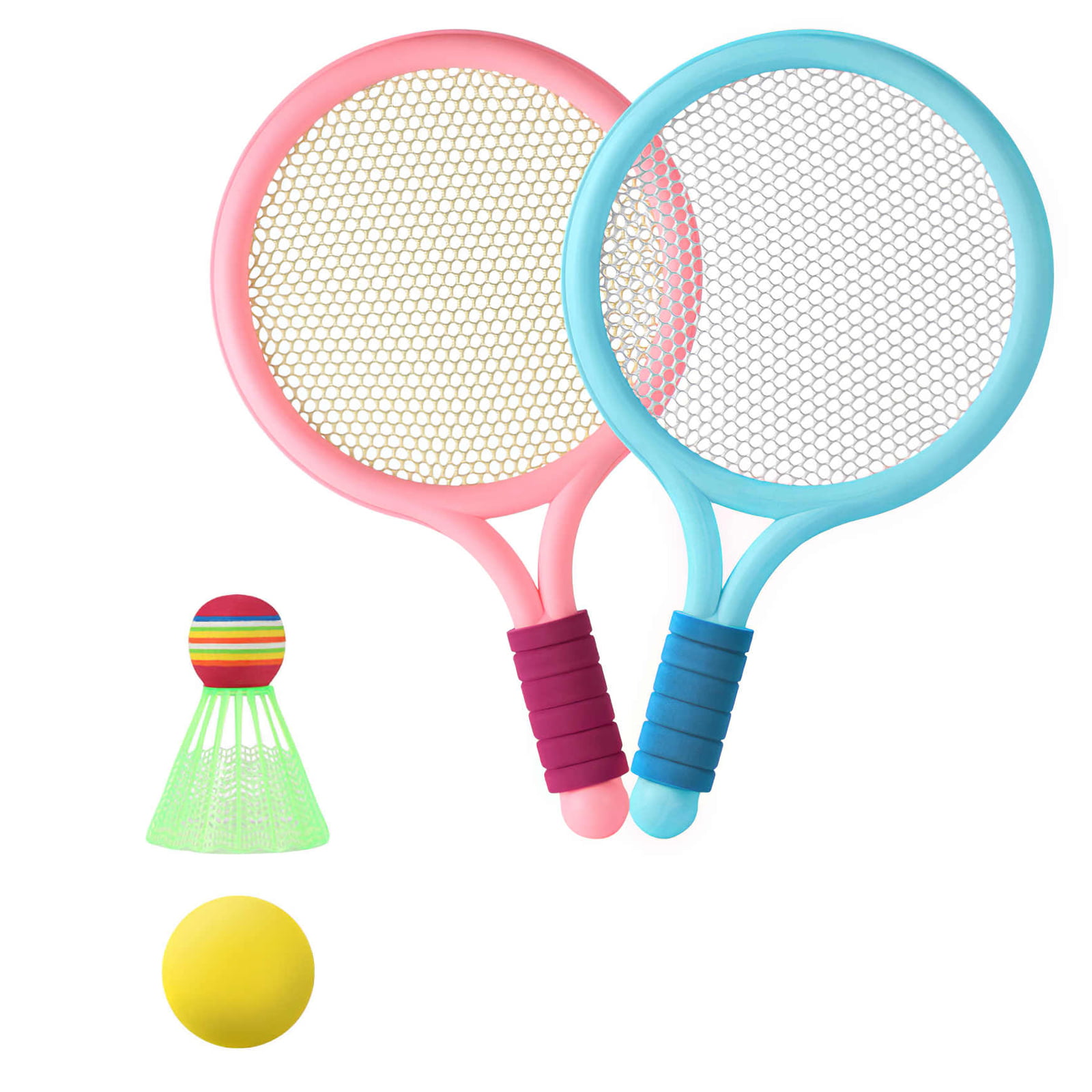 Colorful Kids Badminton Tennis Rackets Ball Set Garden Outdoor Sports Toys 