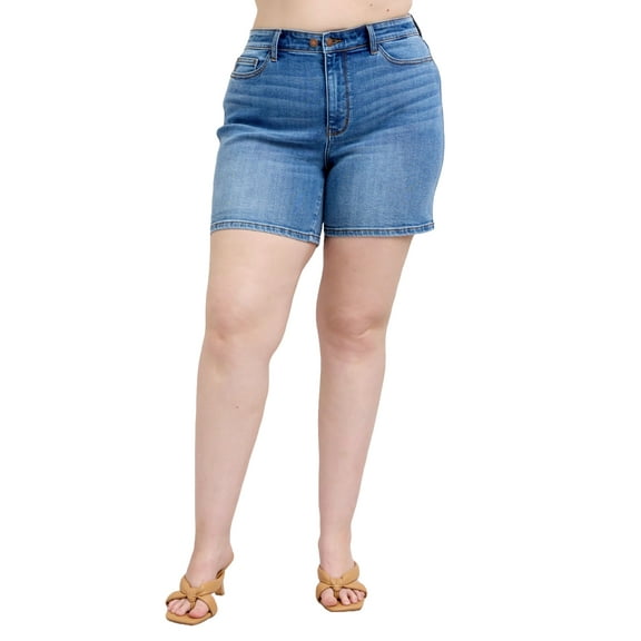 Judy Blue 2 Button Denim Shorts with Pockets Color: Medium, Size: S