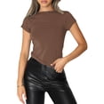thumbnail image 1 of Gupgi Women Crop Top Basic Slim T-Shirts Summer Solid Color Tees, 1 of 9