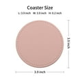 thumbnail image 6 of Casegrace Set of 6 Leather Coasters With Metal Holder Home Decorative Waterproof Cup Mat Kitchen Desktop Drink Coaster Set with Cork Base Pink, 6 of 8