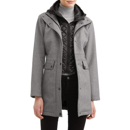 Women's Soft Shell A-Line w/Quilted Cire Vestee and Hood