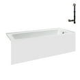 thumbnail image 4 of Streamline NAL-5500-BNK 60 in. x 30 in. Acrylic Right-Hand Drain Alcove Bathtub in Glossy White With External Drain in Brushed Nickel, 4 of 10