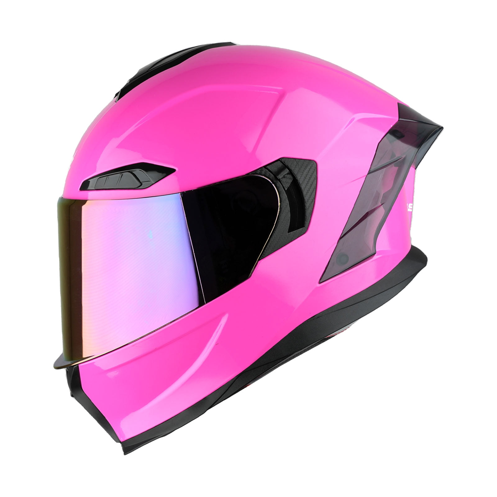 1Storm Motorcycle Full Face Helmet DOT Adults Street Bike Dual Visor Sun Inner Shield with One Extra Clear Shield: HJAH15 Tinted Glossy Pink