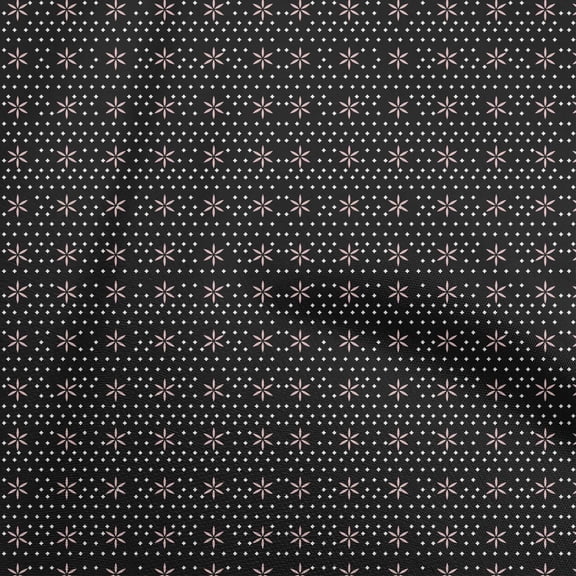 oneOone Polyester Spandex Black Fabric Geometrical Dress Material Fabric Print Fabric By The Yard 56 Inch Wide