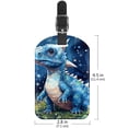 thumbnail image 6 of Square 2Pack PU Leather Cartoon Dinosaur Cruise Luggage Tag with Privacy Cover and Name ID Tag for Travel Handbags Backpacks Luggage Tags, 6 of 6