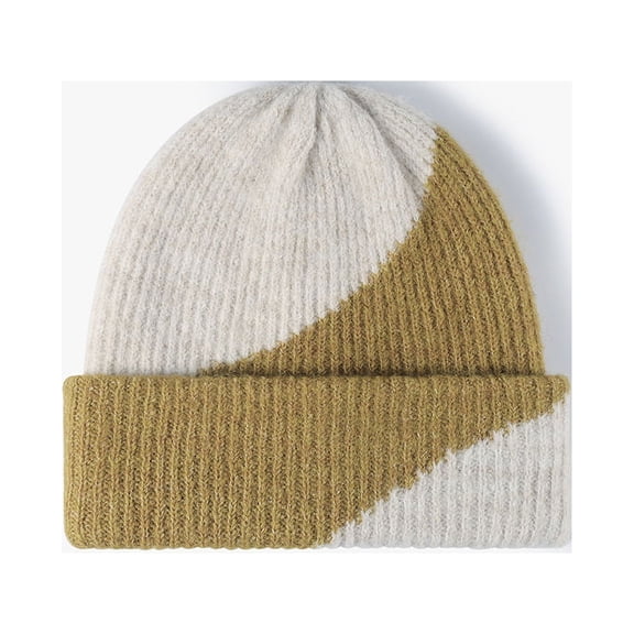 Winter Outdoor Simple Cold Hat Women Outdoor Warm Thick Color Matching Wool Knit Hat Men's Fashion Wool Hat