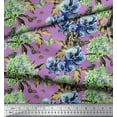 thumbnail image 3 of Soimoi Poly Georgette Fabric Rabbit,Lilac & Pansy Floral Decor Fabric Printed Yard 42 Inch Wide, 3 of 3