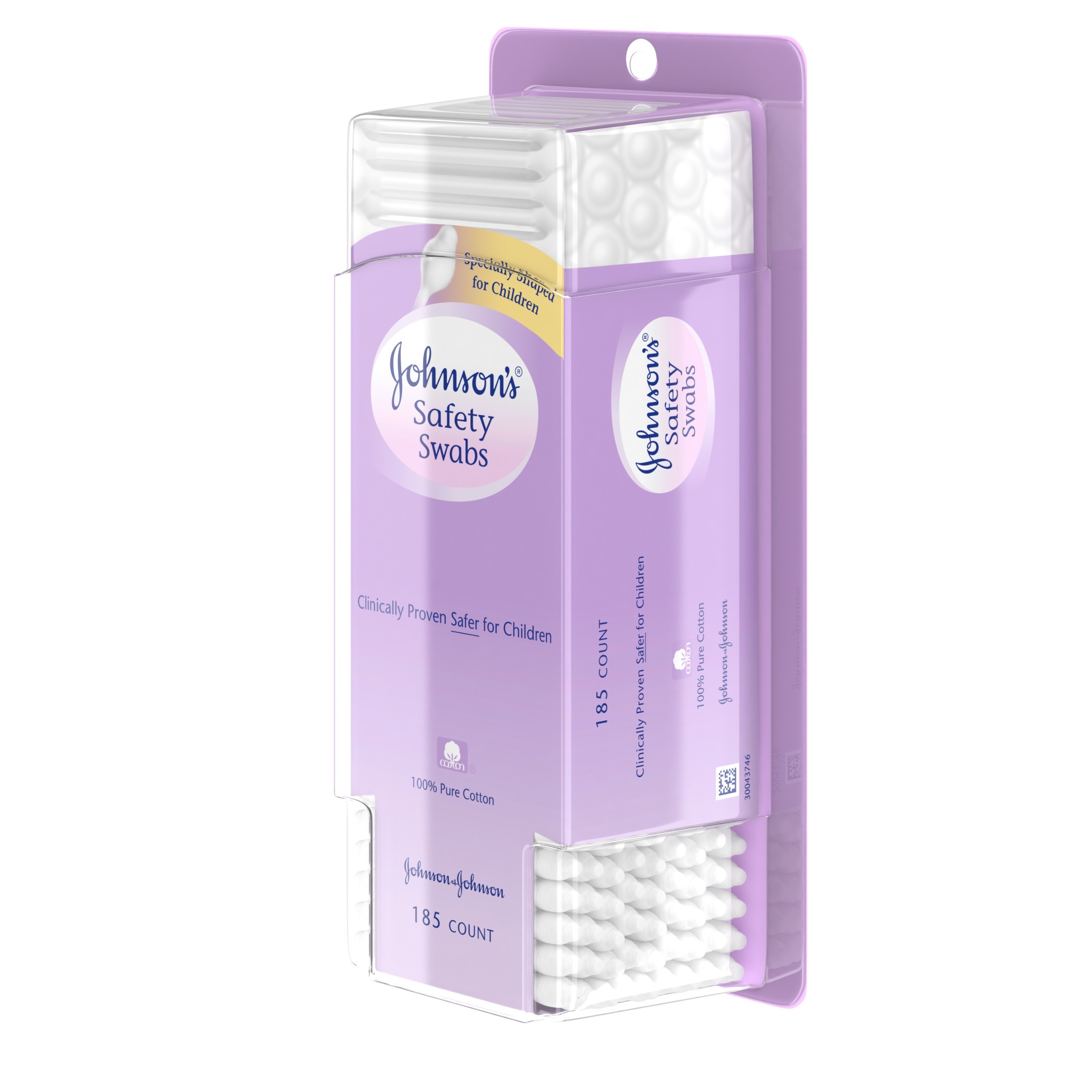 Johnson's Baby Safety Ear Swabs Made with Non-Bleached Cotton, 185 Ct - image 5 of 9