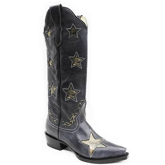 Women's Stetson Big Star Leather Boots Handcrafted Black