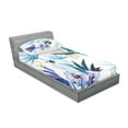 thumbnail image 2 of Ambesonne Tropical Fitted Sheet & Pillow Sham Set, Watercolor Parrot Palm, Twinxl, Multicolor, 2 of 2