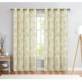thumbnail image 2 of JINCHAN Linen Floral Printed Curtains Grommet Top Scroll Medallion Design Drapes Retro Window Curtain 2 Panels for Living Room Sage on Beige W50 x L63, 2 of 7
