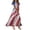 Wine, variant on Wutalume Summer Dresses Patriotic Print - V-Neck Short Sleeve Colorful Sundress for 4th July Parade, Womens Summer Dresses ,Blue L