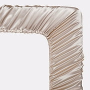 ANMINY 4-Piece Satin Silk Bed Sheet Set, Queen – Deep Pocket Khaki