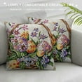 thumbnail image 3 of ARISTURING Happy Easter Watercolor Flower Jasmine Basket Wreath Branch Leaves Green Easter Eggs Blessing Easter Gift Square Throw Waist Pillow Case Decorative Cushion Cover Pillowcase Sofa, 3 of 5