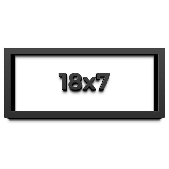 18x7 Shadow Box Frame Black | 1 inches Deep Real Wood Contemporary Shadowbox Display Frame | UV
