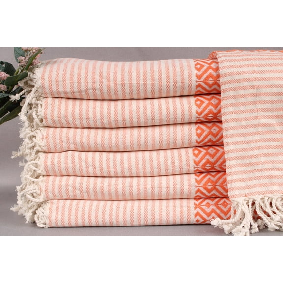 Custom Turkish Towel, Turkish Towels Beach, Orange Towel, Diamond Towel, 38x75 Inches Wedding Favor, Gym Towel, Holiday Towel,