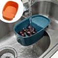 thumbnail image 1 of Canasta colador de coladores de fregadero, cestas de drenaje de malla colgantes de plástico multifunción para colador de alimentos de desecho de naranja perfecl Colador fregadero, 1 of 7