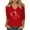 Red(New), variant on PNTUTB Women's Valentine's Day 3/4 Sleeve V Neck Comfortable Print Casual Cute Tops Basic Top Pullover