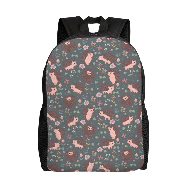 Fotbe Hedgehogs and Flowers1 Mochila de Viaje para Laptop, Mochila Ejecutiva Delgada y Resistente 15.6"