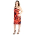 thumbnail image 2 of Women’s Plus Size Orange Floral Print Strapless Mini Dress, 2 of 3