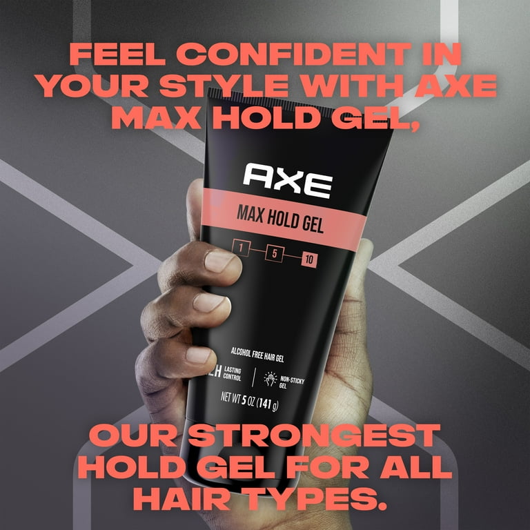 Axe Max Hold Hair Styling Gel, 5 oz, Strong Hold, All-Day Control