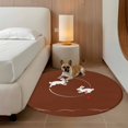 thumbnail image 2 of Brown Modern Round Area Rug 5Ft Washable Circle Rugs for Living Room Bedroom, Farmhouse Rabbit Abstract Art Non-Slip Carpet Floor Mats Indoor Outdoor Carpet Runner Aesthetic Home Decor, 2 of 8